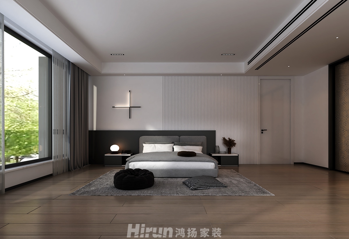 致地龍熙臺400㎡意境東方別墅 裝修案例效果圖-2樓-大女兒房