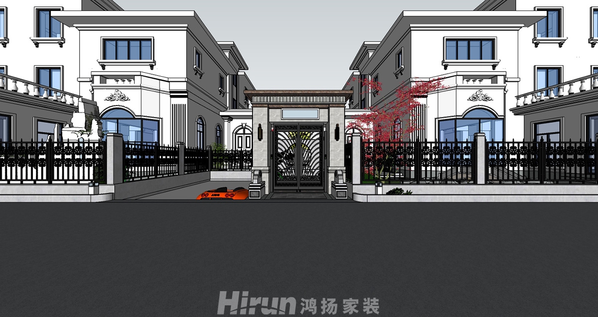 瀏陽別墅1000㎡復合寫意別墅 裝修案例效果圖-瀏陽中式園林1-1