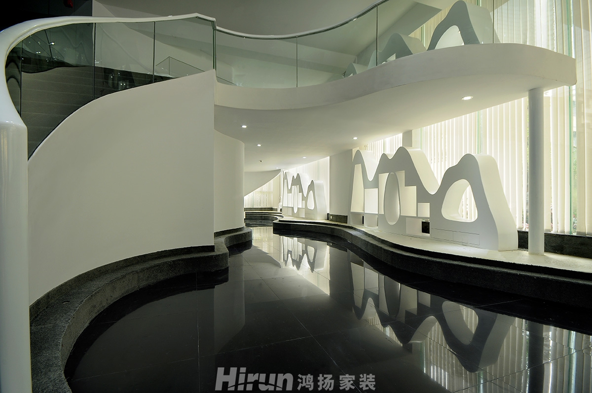 長(zhǎng)沙某商業(yè)廣場(chǎng)450㎡仿生未來(lái)商鋪 裝修案例效果圖-05山水抽象運(yùn)用于整個(gè)空間
