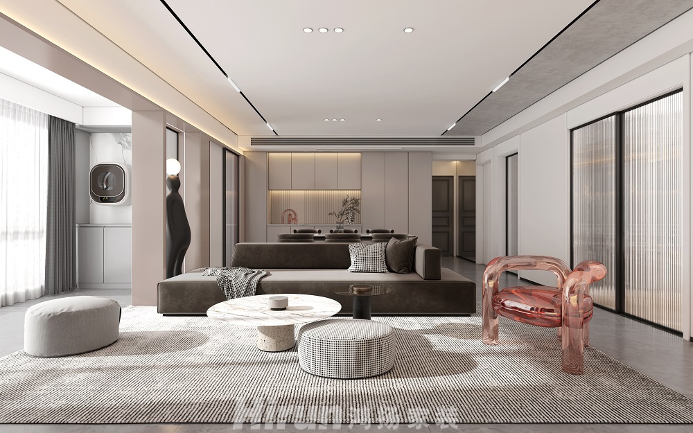 乾源國際120㎡北歐之光三居室 裝修案例效果圖-02