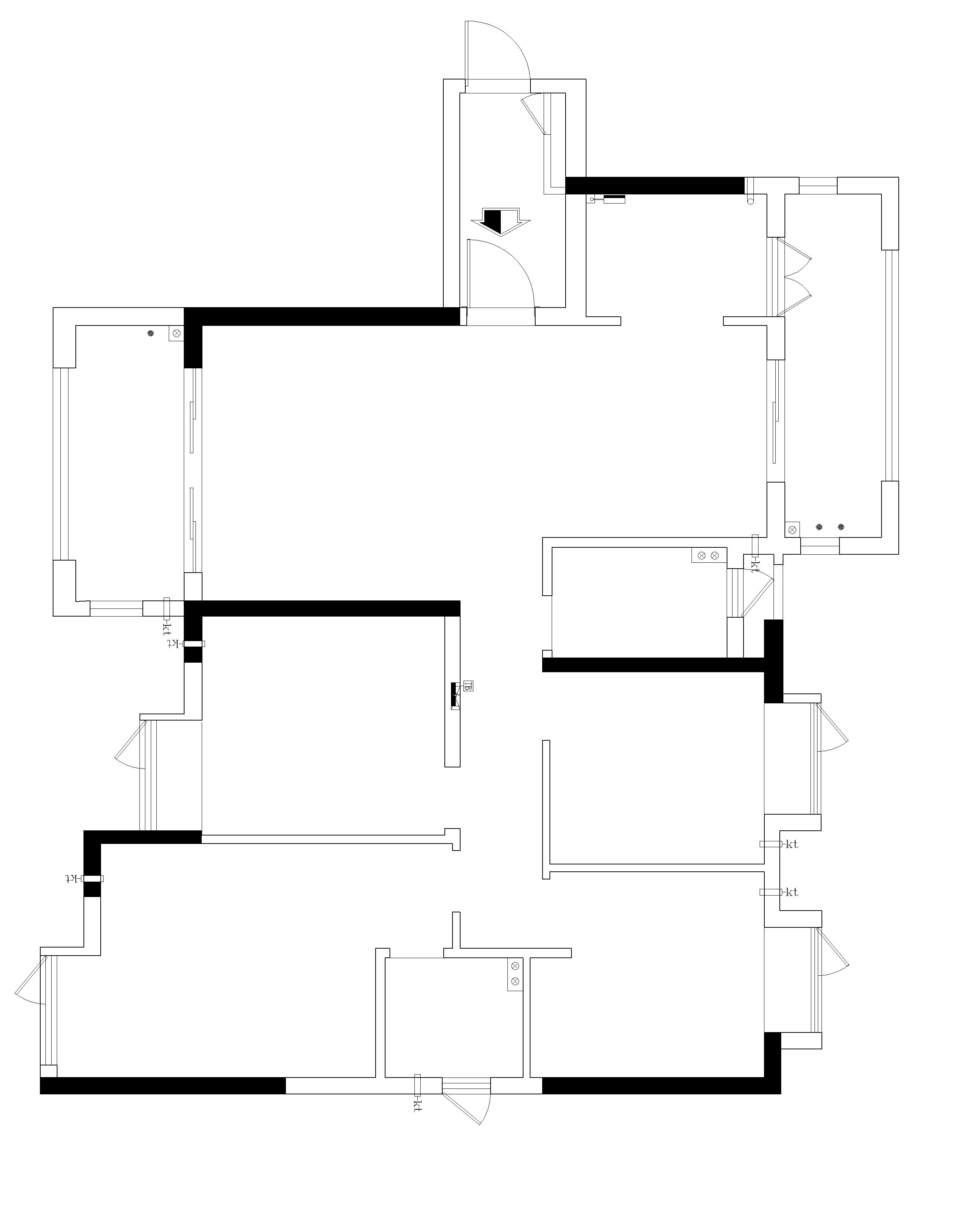 建發(fā)中央公園  140㎡新裝飾主義三居室 裝修案例效果圖-原始圖