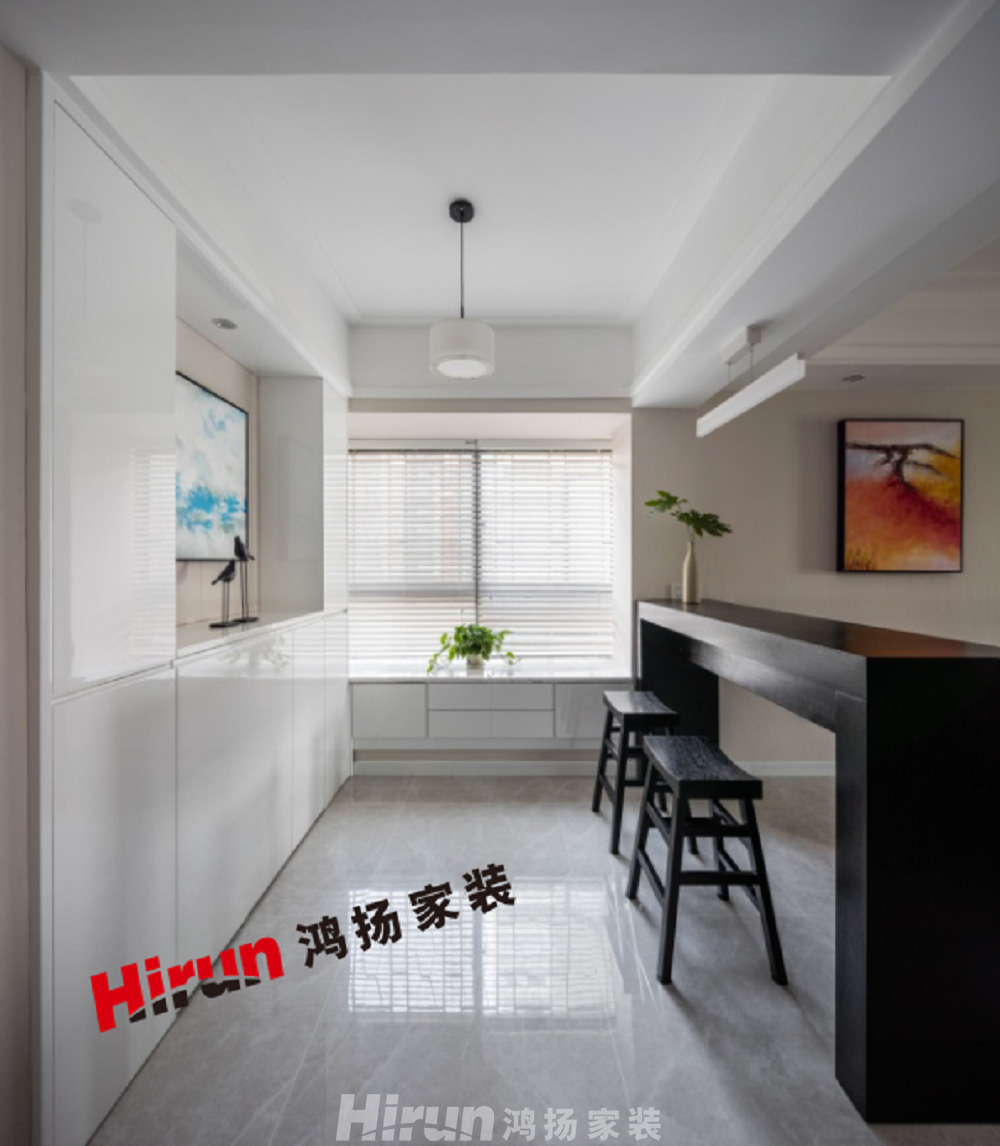 南湖玫瑰灣140㎡雅致現代四居室 裝修案例效果圖-1