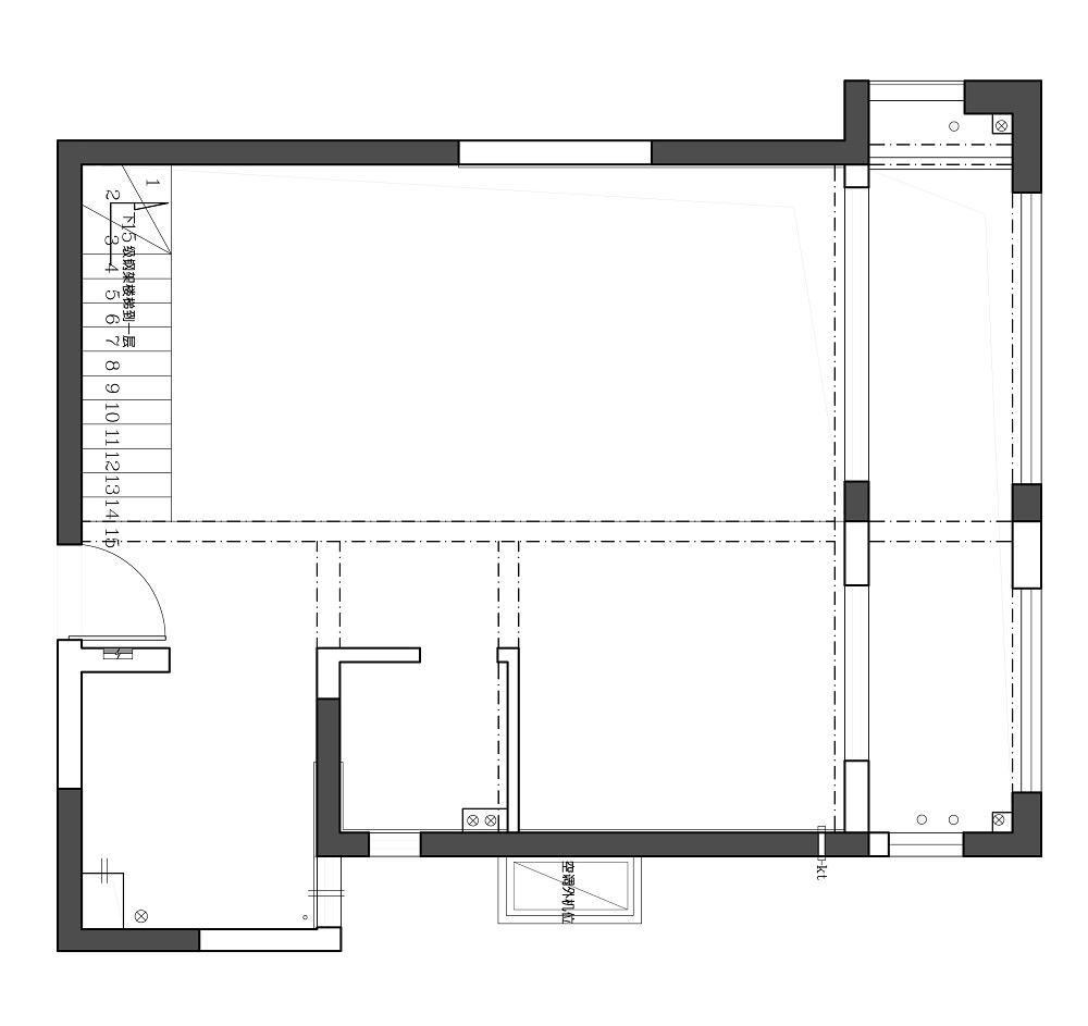 建發(fā)中央公園140㎡新裝飾主義復(fù)式 裝修案例效果圖-一層原始結(jié)構(gòu)