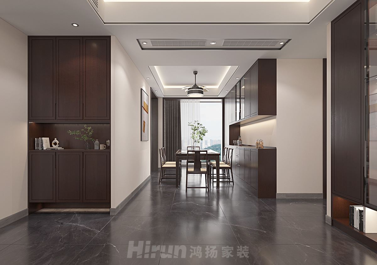 公園央著155㎡復(fù)合寫(xiě)意四居室 裝修案例效果圖-餐廳