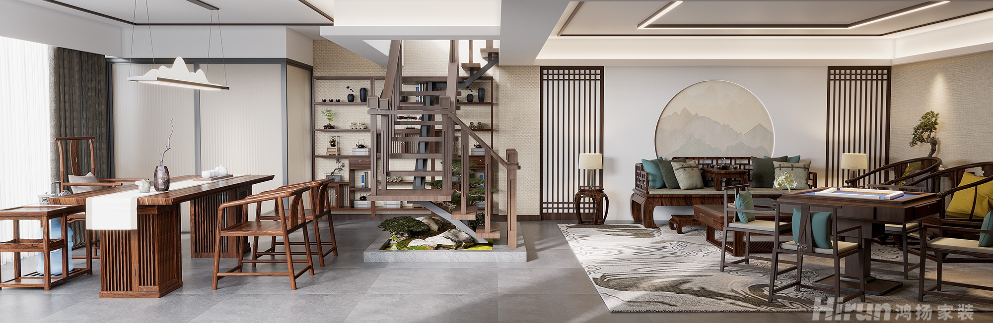 善建人家220㎡復(fù)合寫意復(fù)式 裝修案例效果圖-4