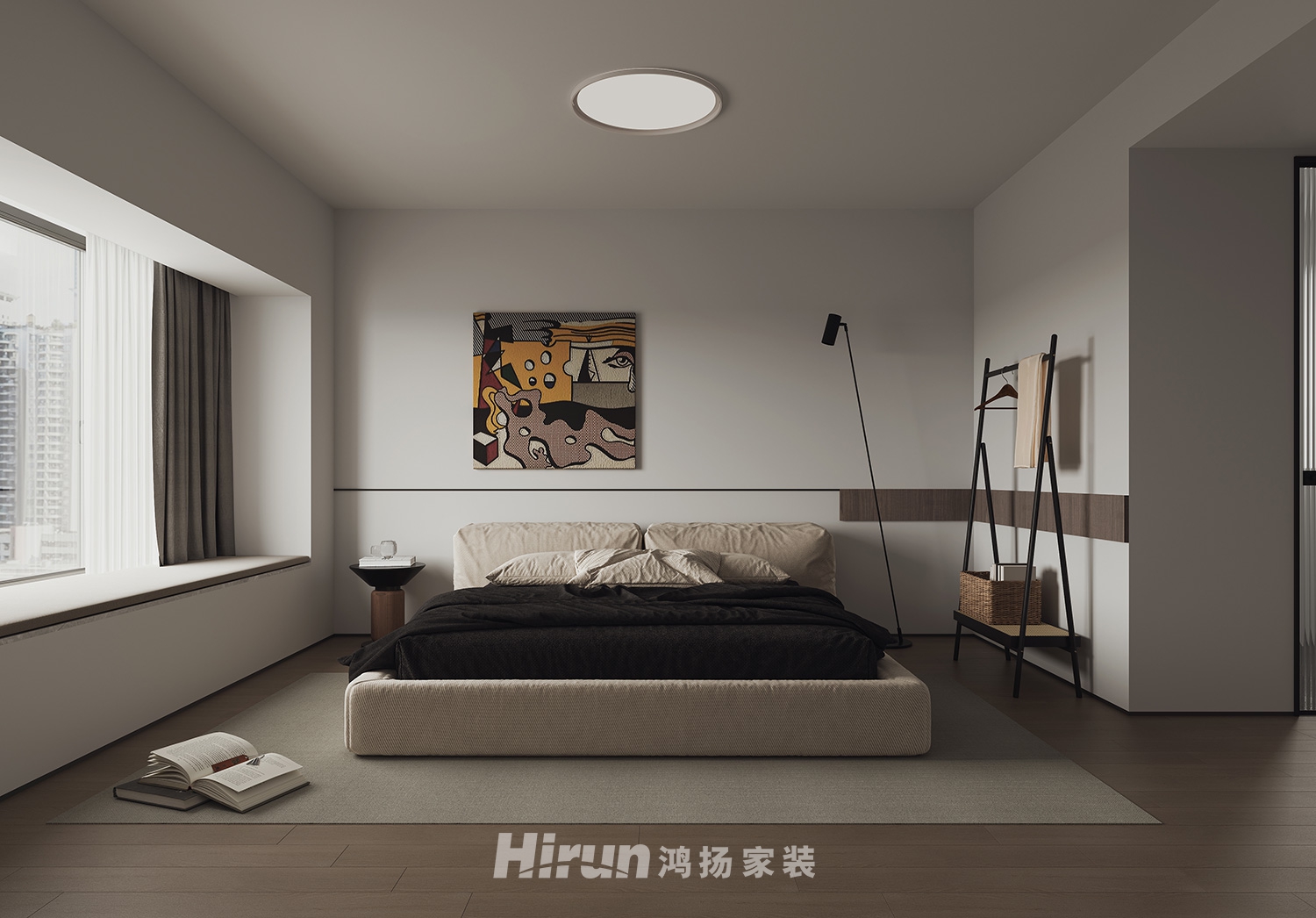 遠洋紅星天鉑160㎡雅致現代四居室 裝修案例效果圖-1