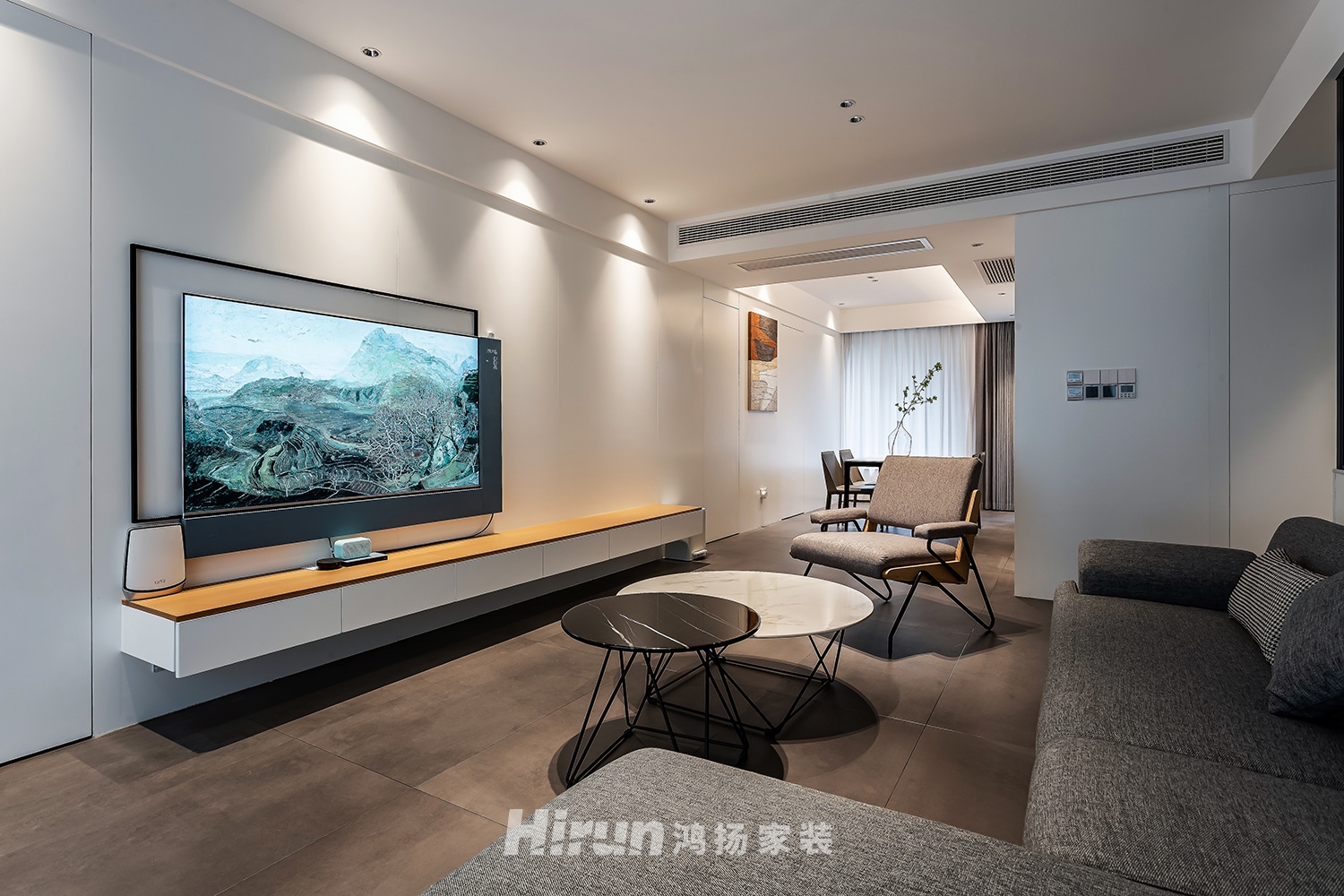 泊愛藍灣130㎡雅致現代三居室 裝修案例實景圖-2