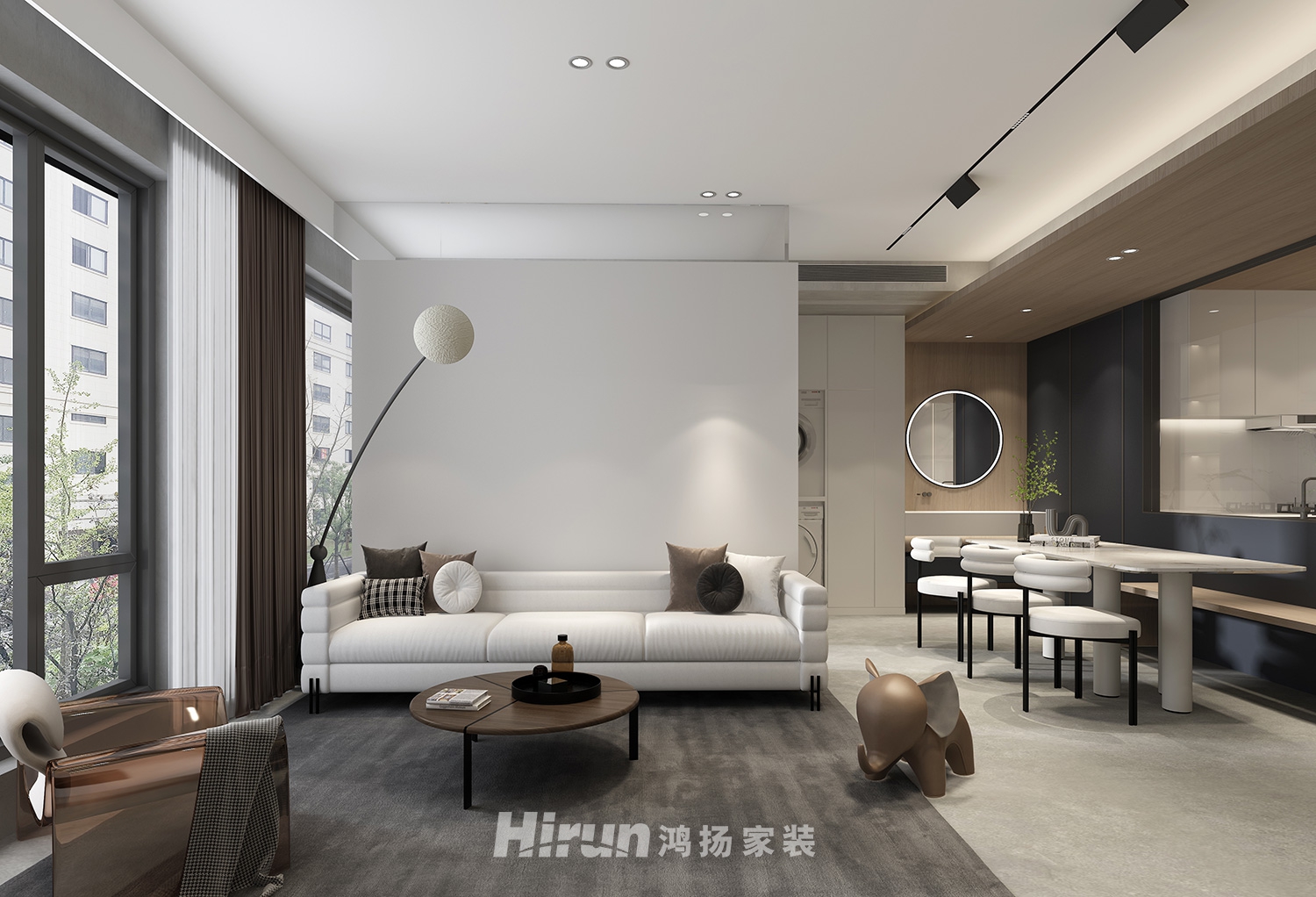 建發(fā)央著102㎡雅致現(xiàn)代復(fù)式 裝修案例效果圖-6