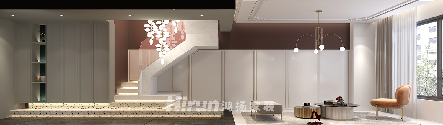 建發央著102㎡優雅繽紛復式 裝修案例效果圖-1