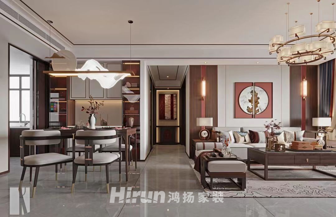 梅溪清秀136㎡寫意木構(gòu)三居室 裝修案例效果圖-2