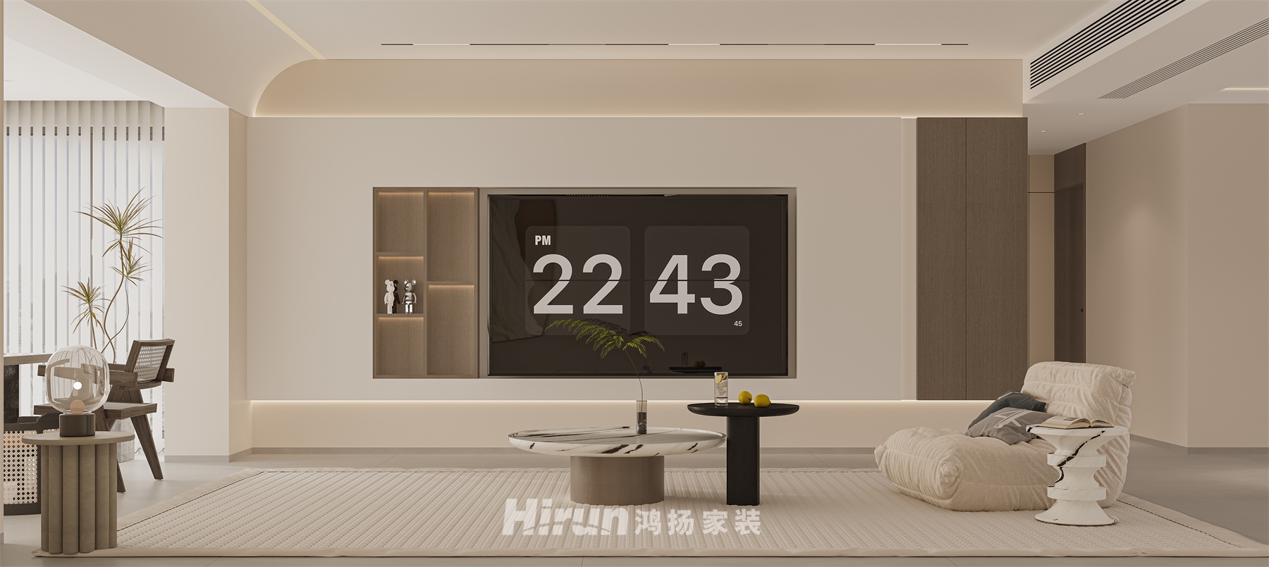 湘江一號208㎡優雅繽紛大平層 裝修案例效果圖-2