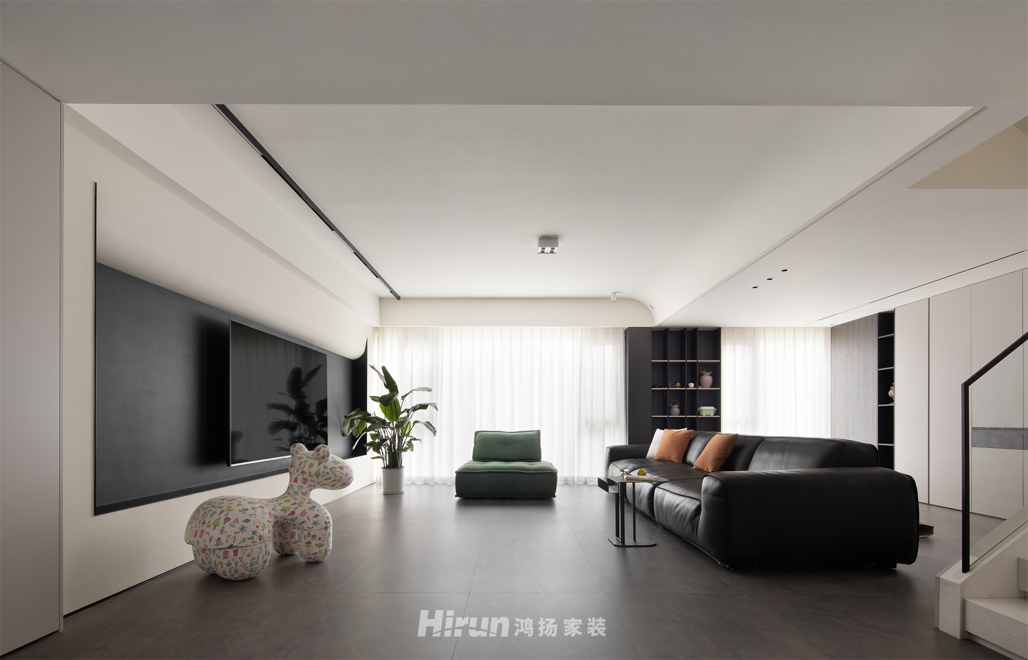 潤和·湘江天地180㎡雅致現(xiàn)代復式 裝修案例實景圖-1