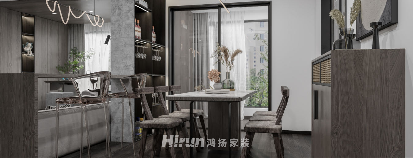 保利中航城150㎡雅致現(xiàn)代四居室 裝修案例效果圖-2