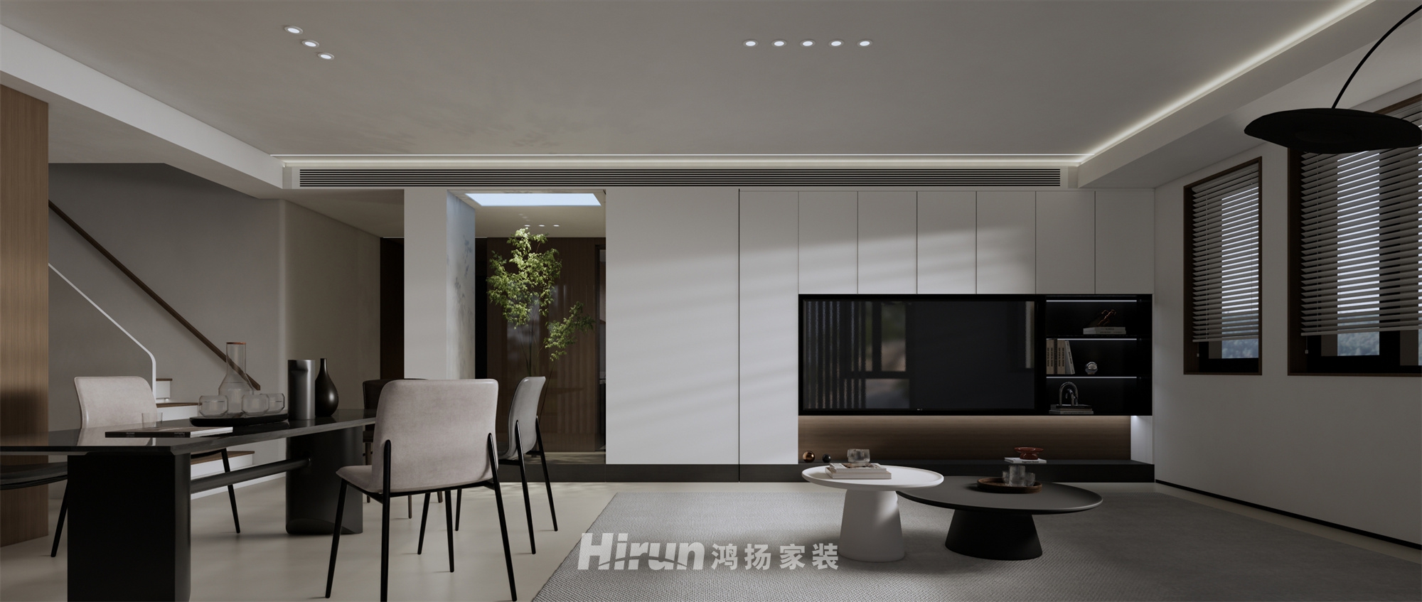 松雅院178㎡雅致現(xiàn)代復(fù)式 裝修案例效果圖-1