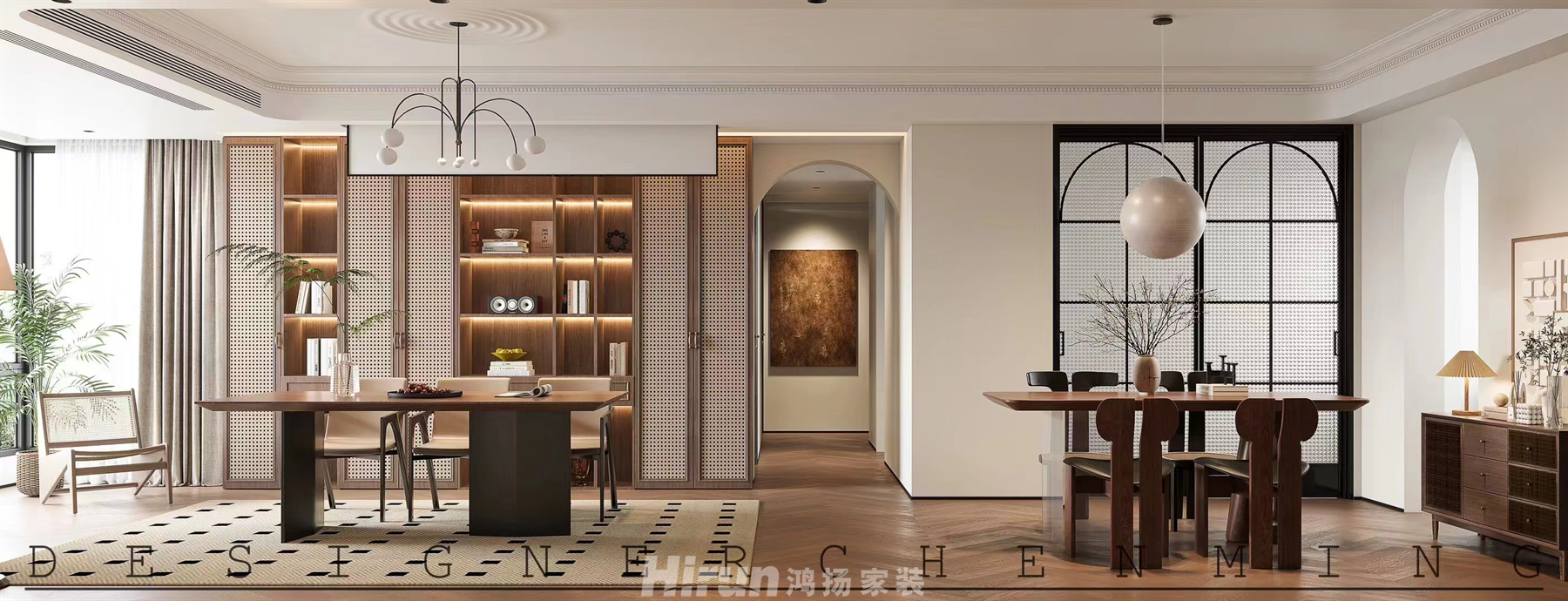 正榮濱江紫闕臺(tái)153㎡復(fù)古風(fēng)潮四居室 裝修案例效果圖-1