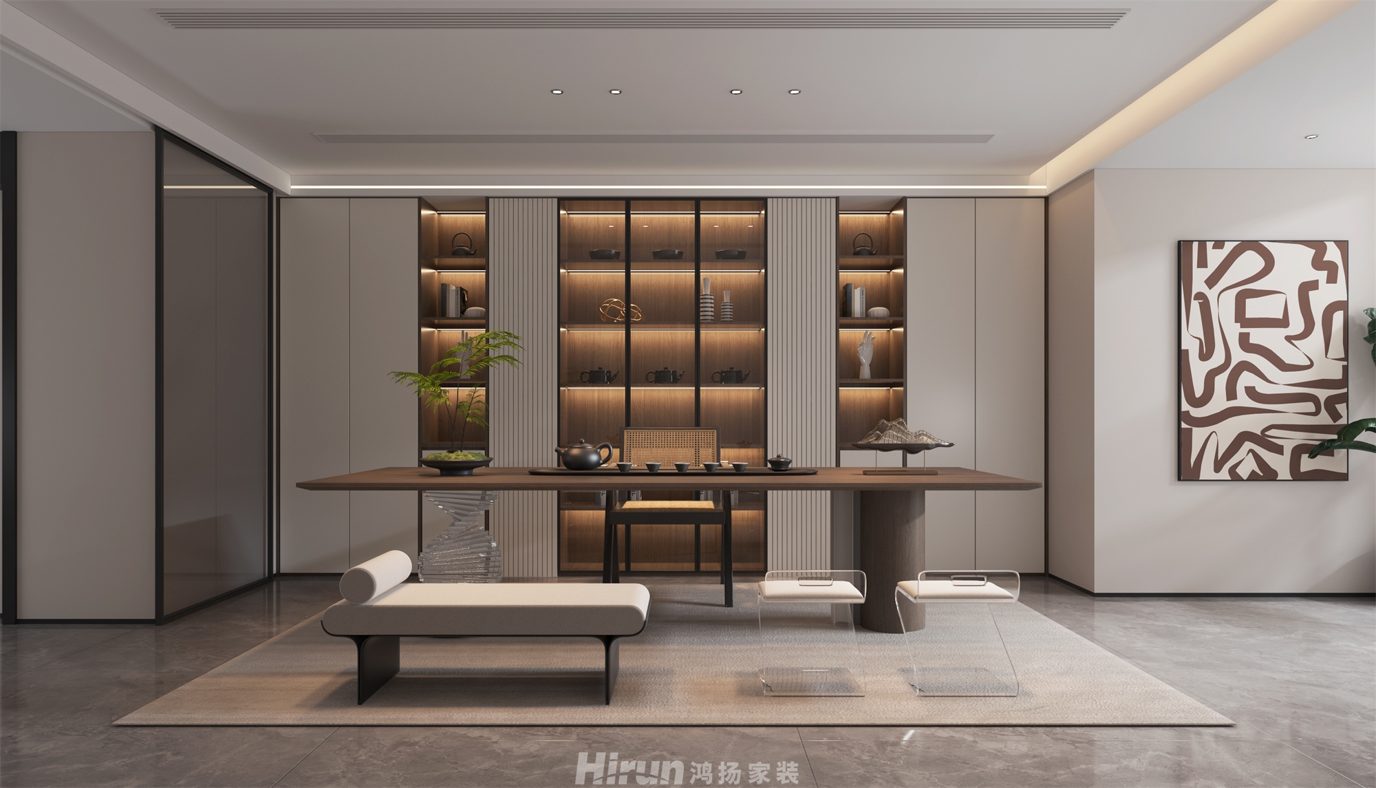 觀山印292㎡雅致現(xiàn)代疊墅 裝修案例效果圖-2