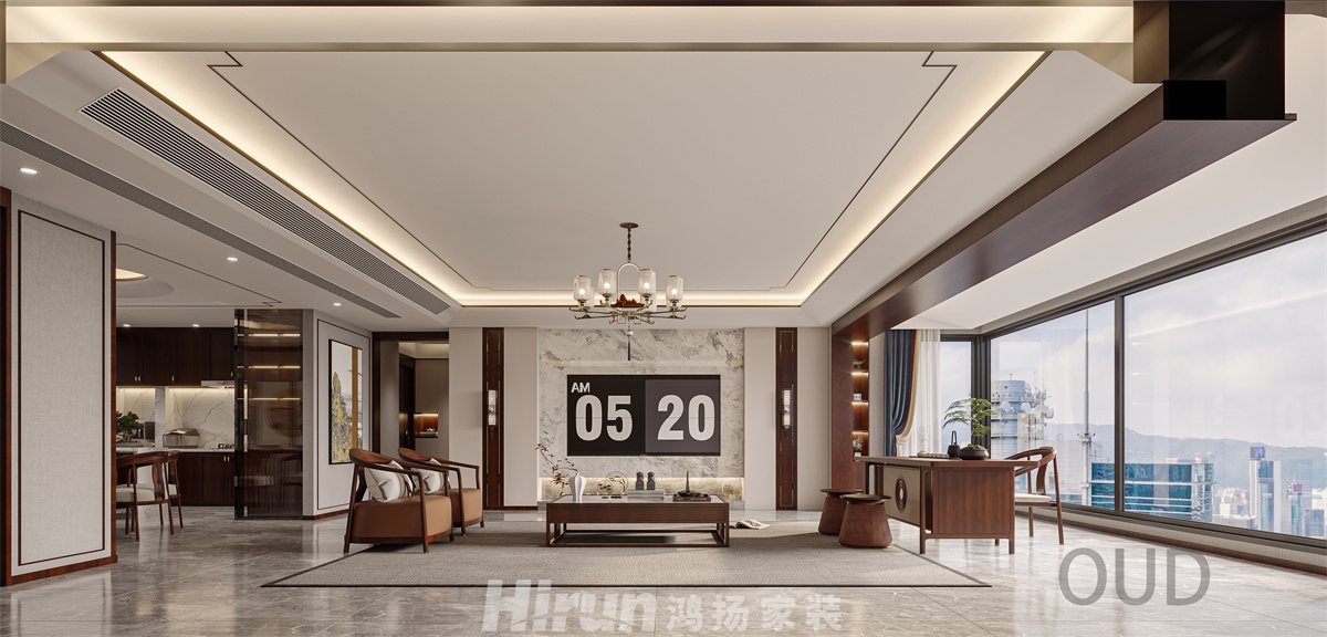 越秀湘江星匯城230㎡復(fù)合寫意大平層 裝修案例效果圖-1