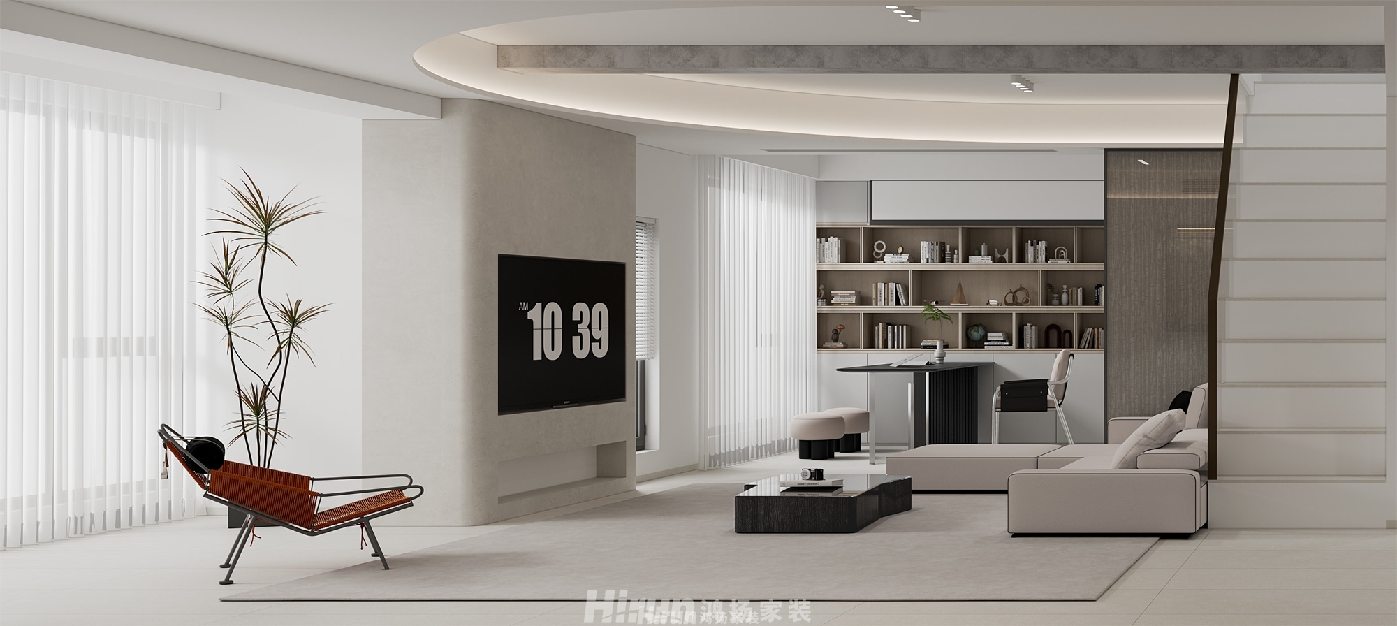 東宸上品180㎡雅致現代復式 裝修案例效果圖-2
