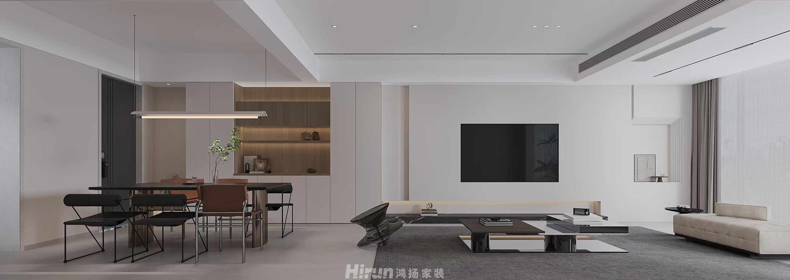 金河灣139㎡雅致現(xiàn)代四居室 裝修案例效果圖-1