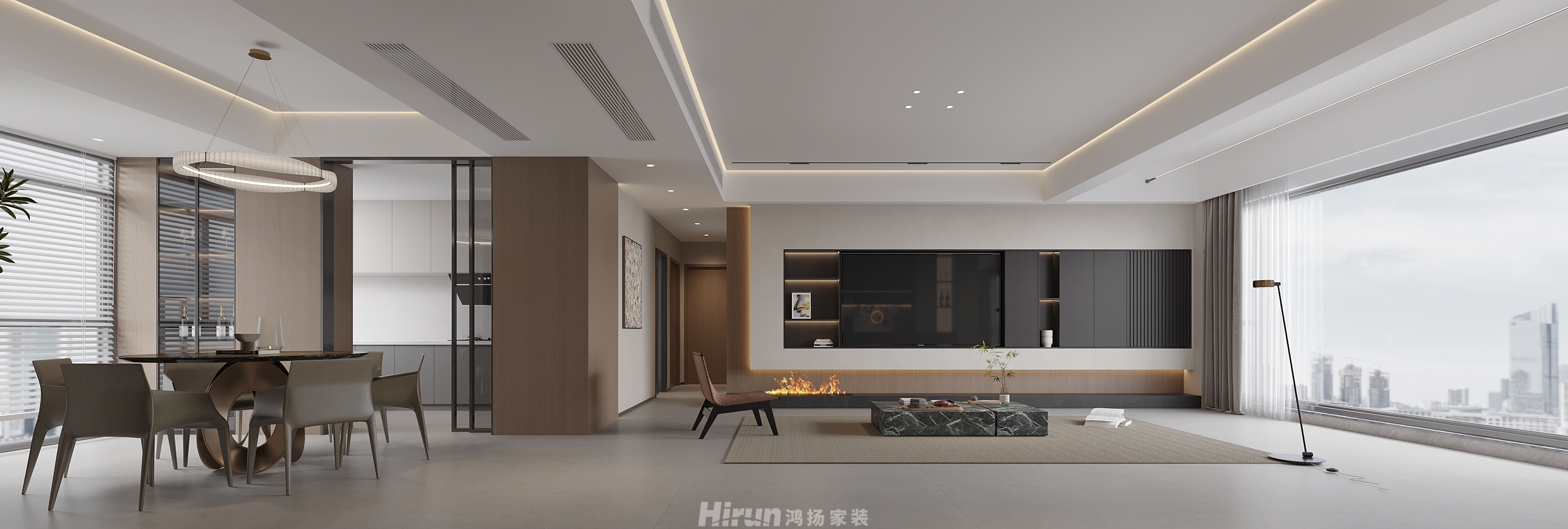 天嘉成林間180㎡雅致現代大平層 裝修案例效果圖-5