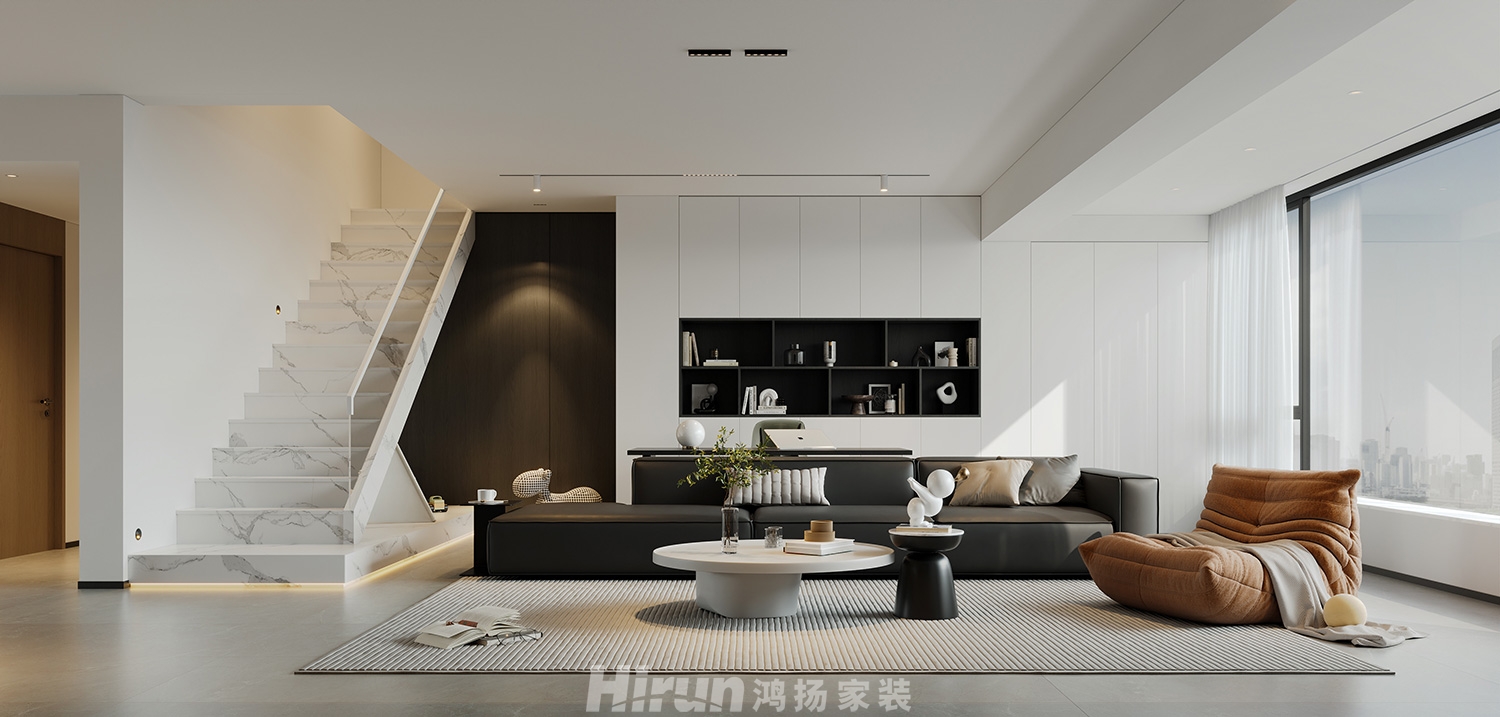 華潤(rùn)置地潤(rùn)樾府220㎡新裝飾主義復(fù)式 裝修案例效果圖-2