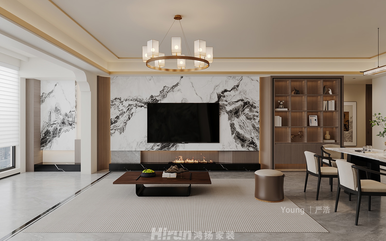 時代·建發(fā)和著（精裝房改造）182㎡復合寫意大平層 裝修案例效果圖-4