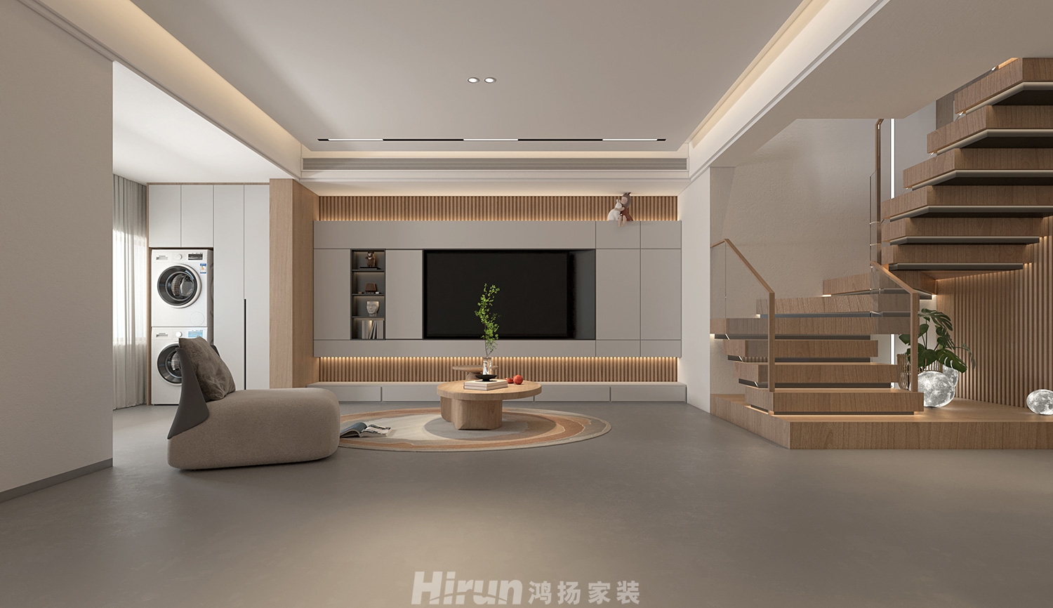 大唐印象190㎡北歐之光別墅 裝修案例效果圖-2