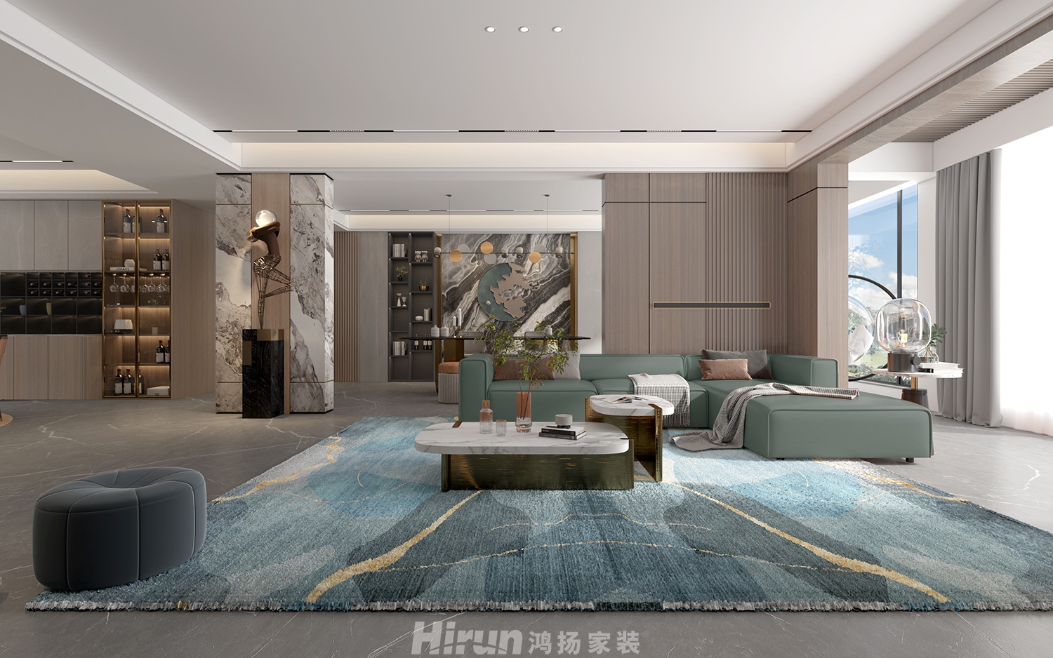 桃陽苑280㎡雅致現(xiàn)代大平層 裝修案例效果圖-3