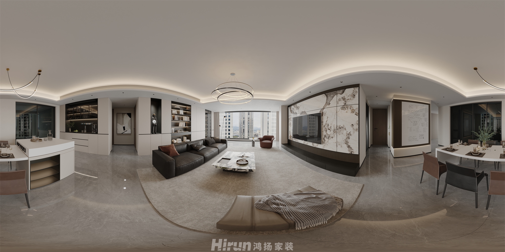 桂語雲(yún)峯245㎡雅致現(xiàn)代大平層 裝修案例效果圖-1