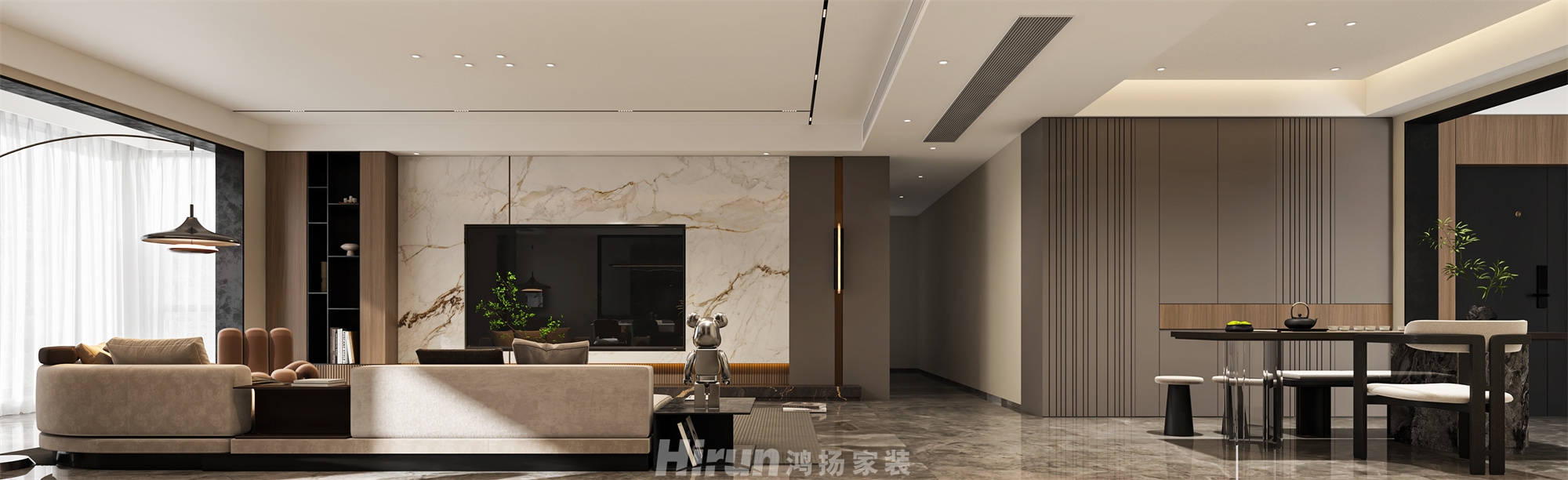 克拉美麗·山莊200㎡新裝飾主義大平層 裝修案例效果圖-1