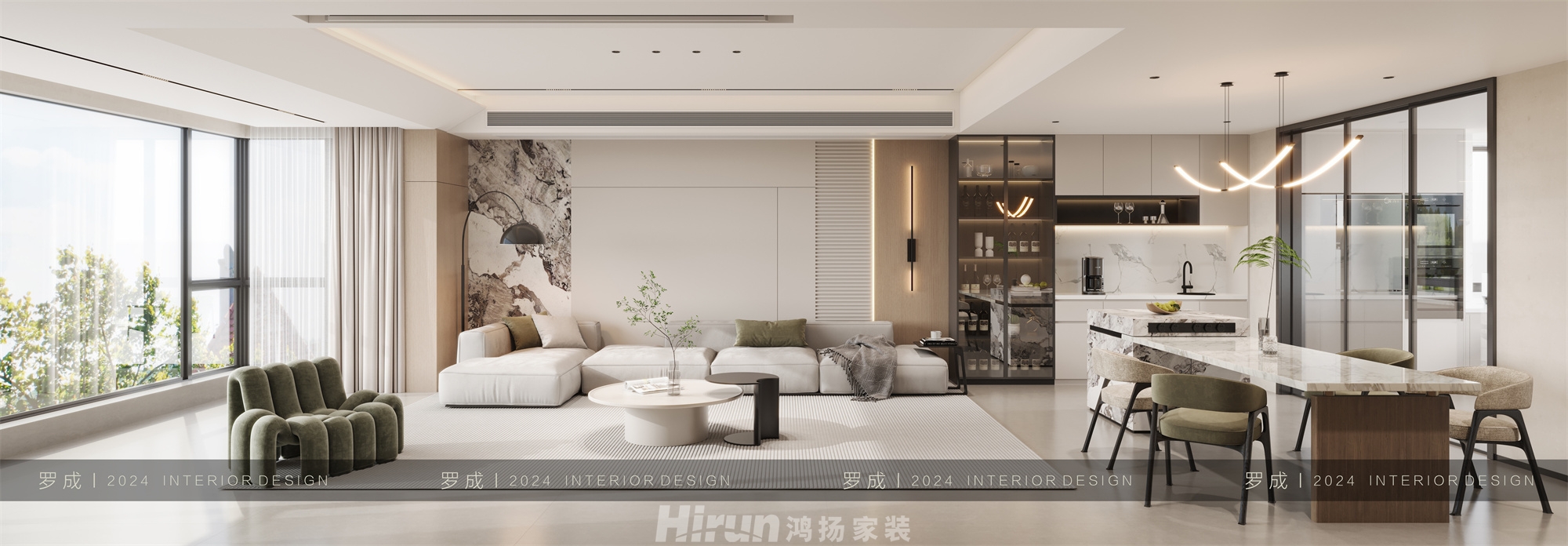 麓湖郡400㎡雅致現(xiàn)代疊墅 裝修案例效果圖-1
