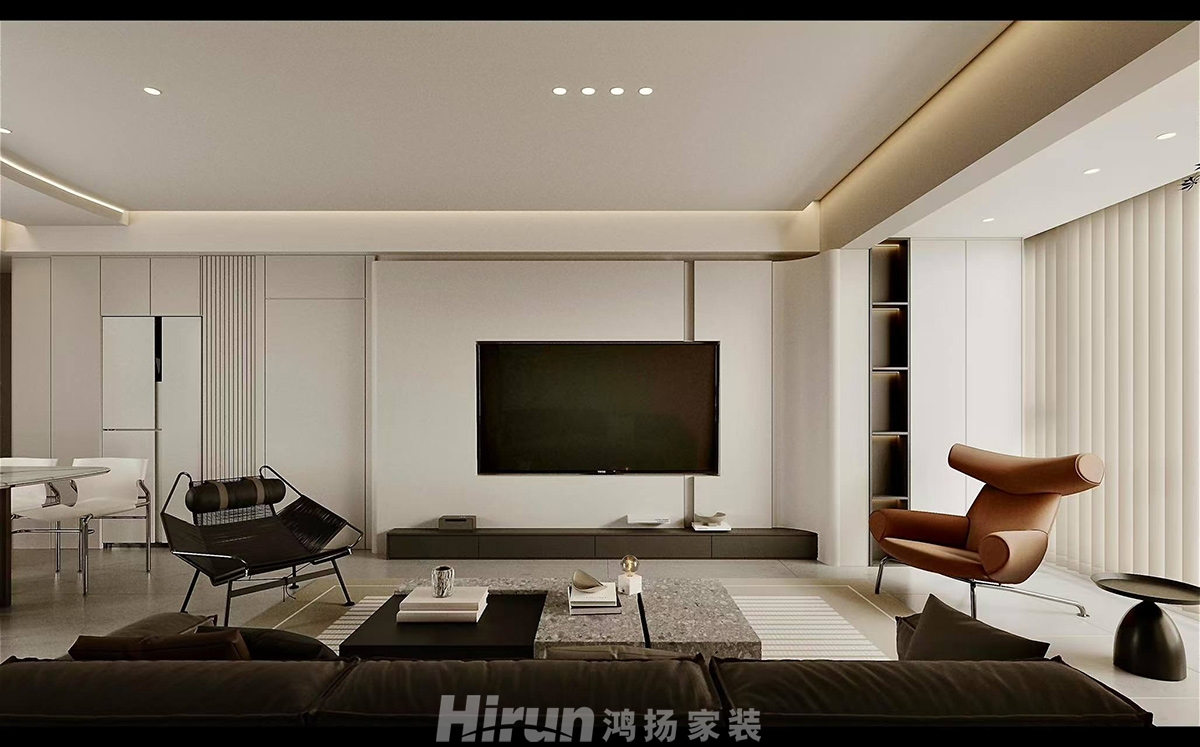 正榮濱江紫闕臺140㎡雅致現(xiàn)代四居室 裝修案例效果圖-2